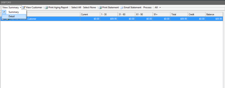 Debtors View Toggle